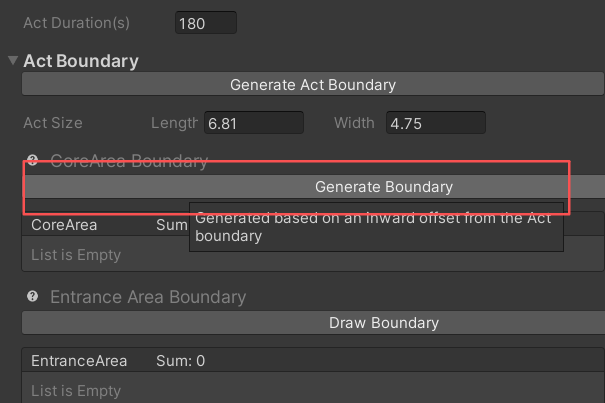 Create the CoreArea boundary