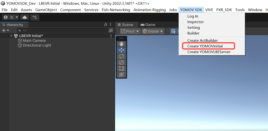 Add YOMOVInitial to the initialization scene