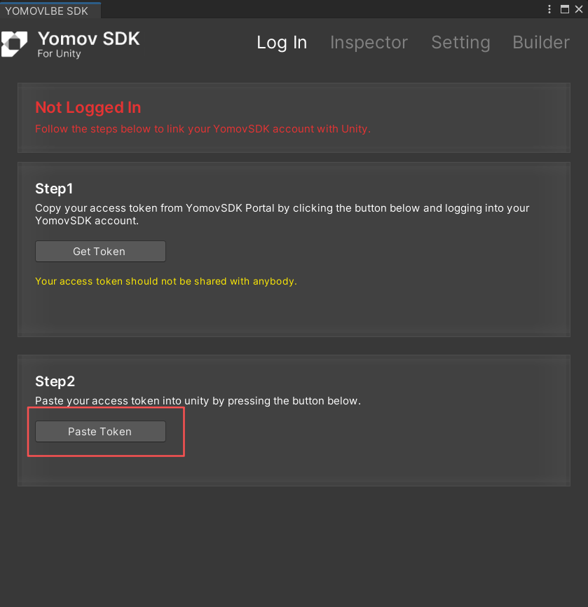 Copy the token