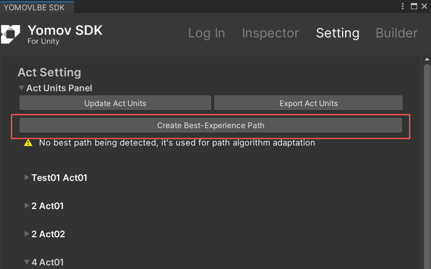 Open the Best-Experience Path editor