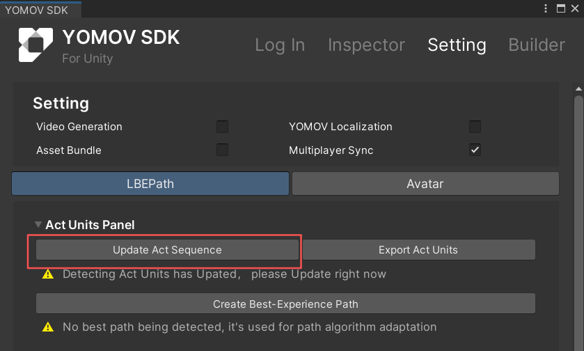 Update the path playback sequence
