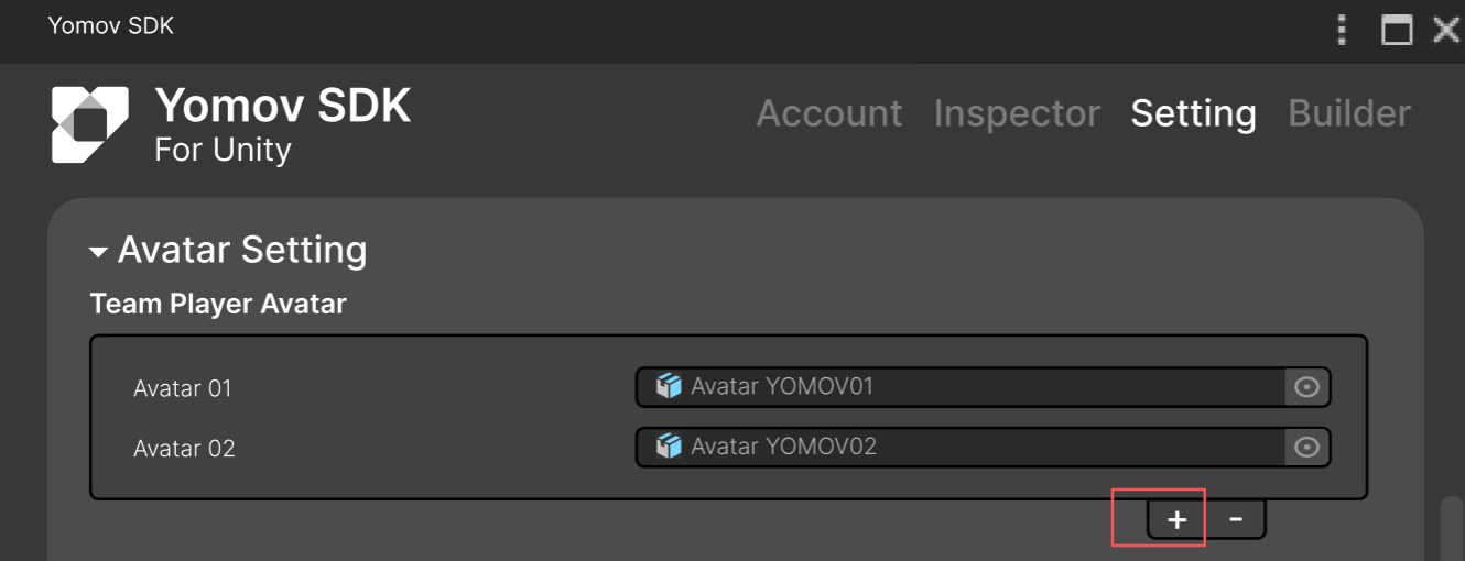 Avatar management: create multiple Team Player avatars