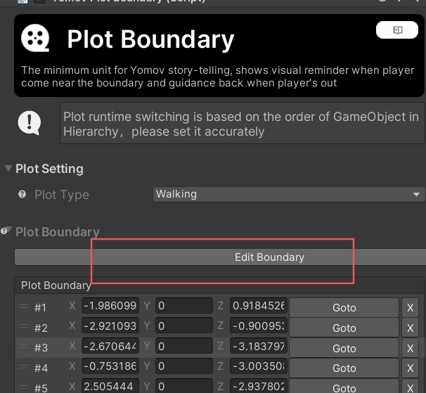 Edit the boundary