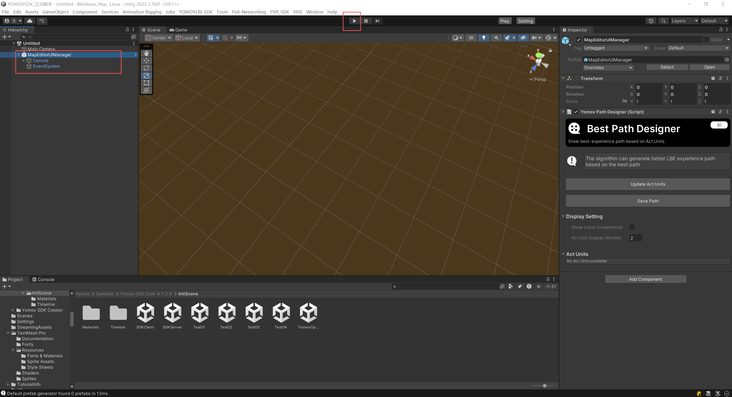 Run the Best-Experience Path editing scene